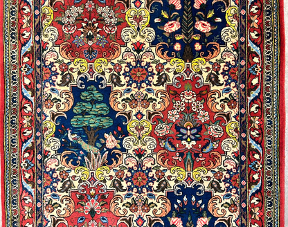 3'5"x5'2" Hand-Knotted 100% Lamb Wool Bakhtiarie Carpet - Area Rug