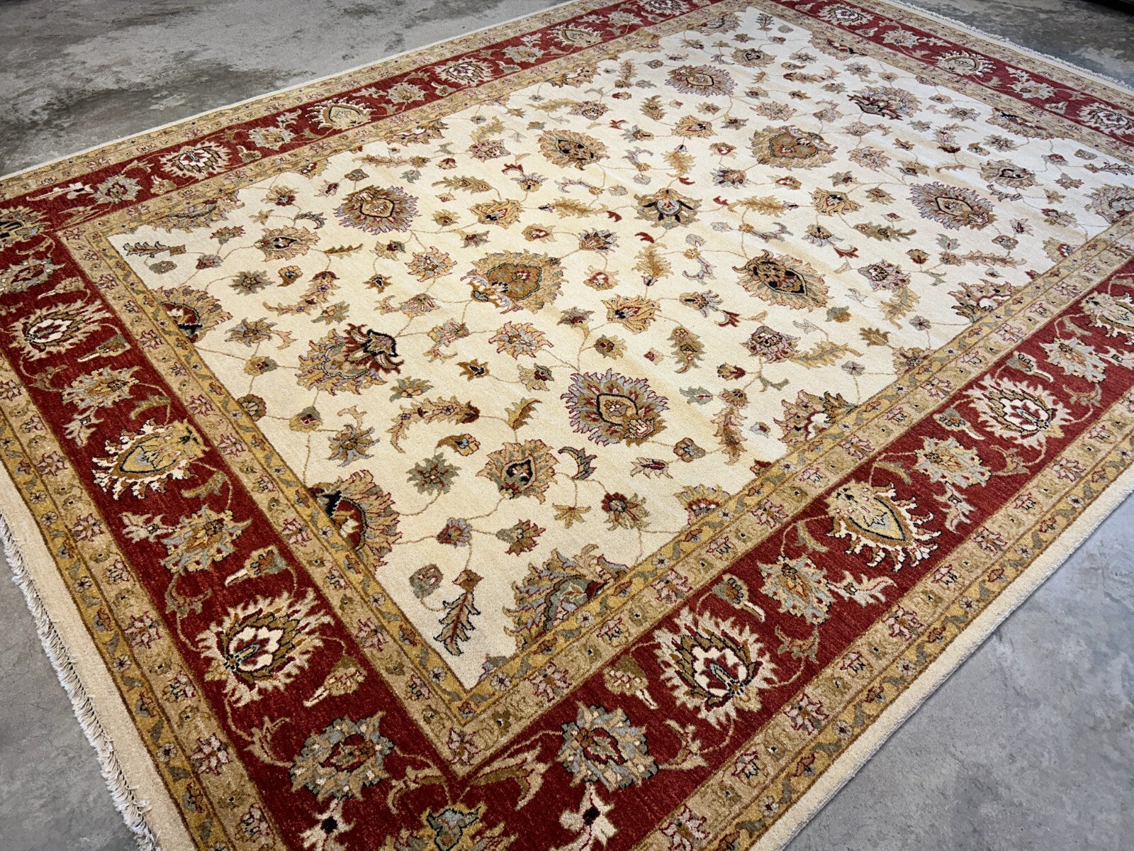 9'x12' Hand-Knotted 100% Wool Pile Kashane Design Carpet - Area Rug