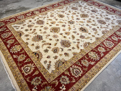 9'x12' Hand-Knotted 100% Wool Pile Kashane Design Carpet - Area Rug