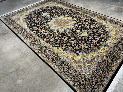 6'6"x10' Exquisite Hand-Knotted 100% Silk Qume Rug