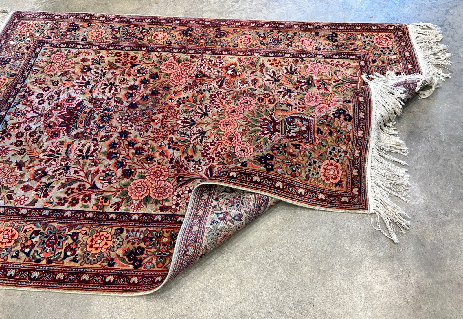 3'3"x5'4" Very Fine Hand-Knotted 100% Wool Pile Persiane Kashane Rug