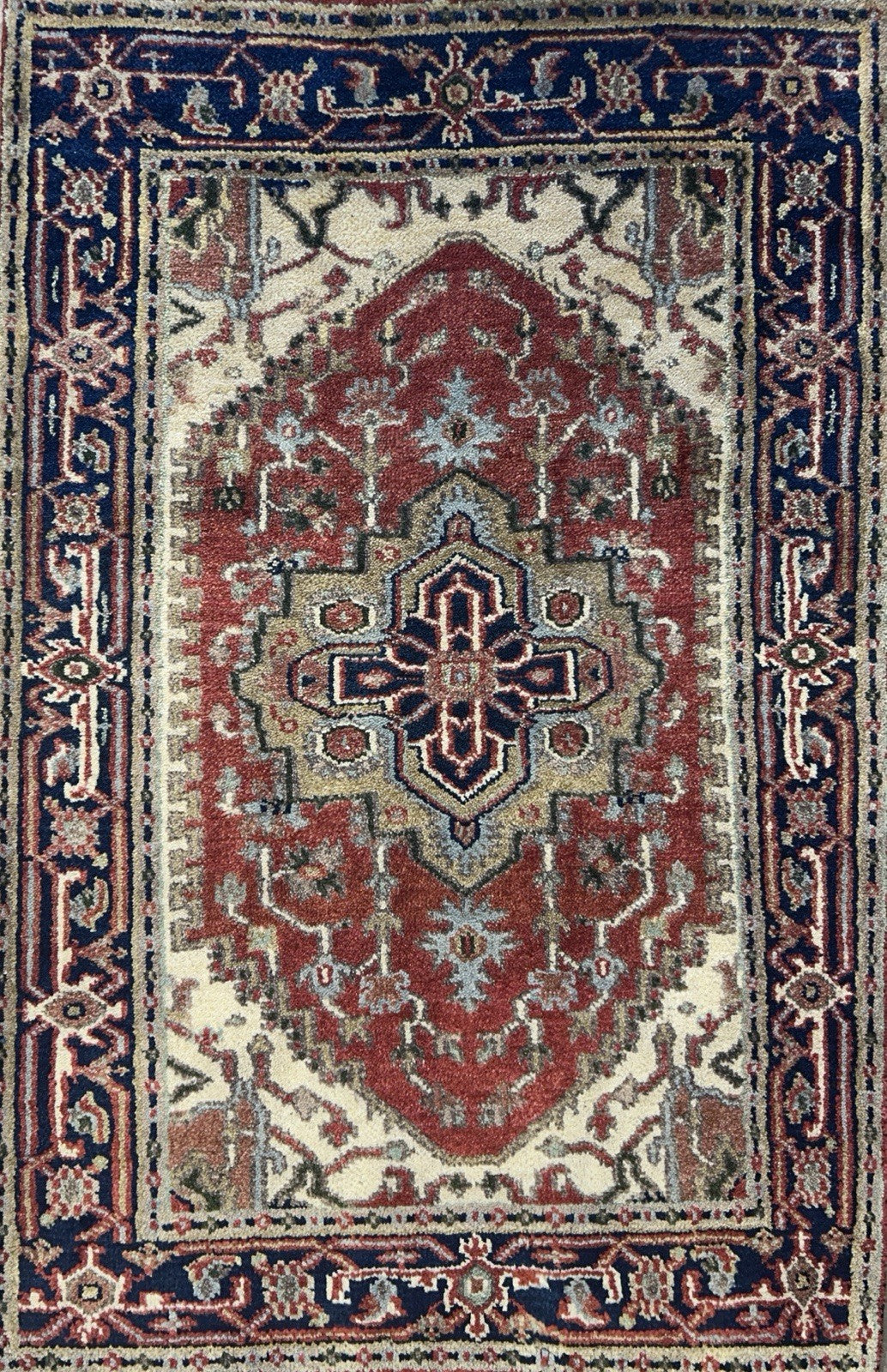 3’x4’9" Hand-Knotted 100% Wool Indoserapi Area Rug - Carpet