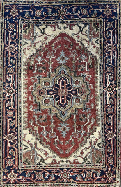 3’x4’9" Hand-Knotted 100% Wool Indoserapi Area Rug - Carpet