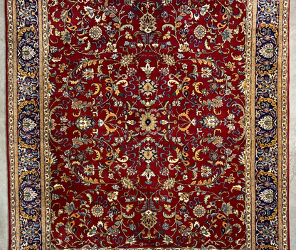 7'11"x9'7" Hand-Knotted 100% Wool Pile Qume Rug