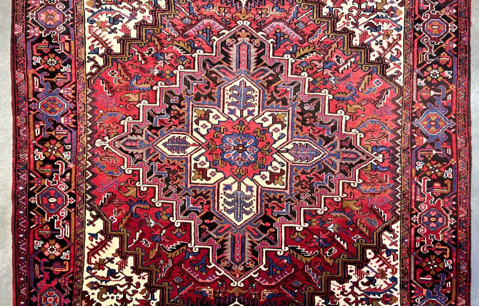 7'3"x9'9" Hand-Knotted 100% Wool Herize Carpet - Area Rug