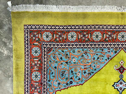 8'2"x11'3" One-of-a-Kind Hand-Knotted 100% Wool Pile Tabrize Carpet - Area Rug