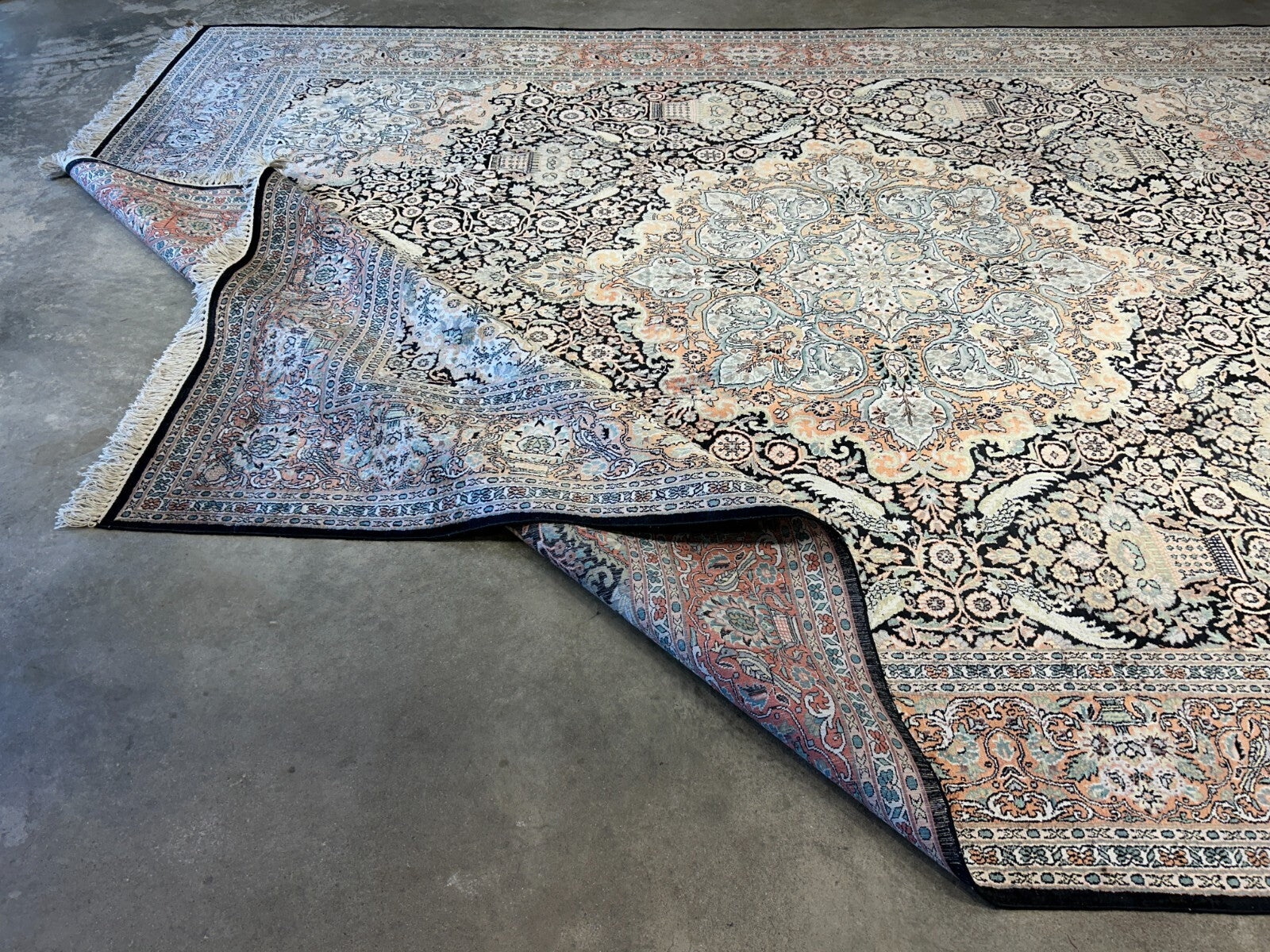 9'x12'6" Hand-Knotted 100%  Kashmiri Silk Pile Area Rug