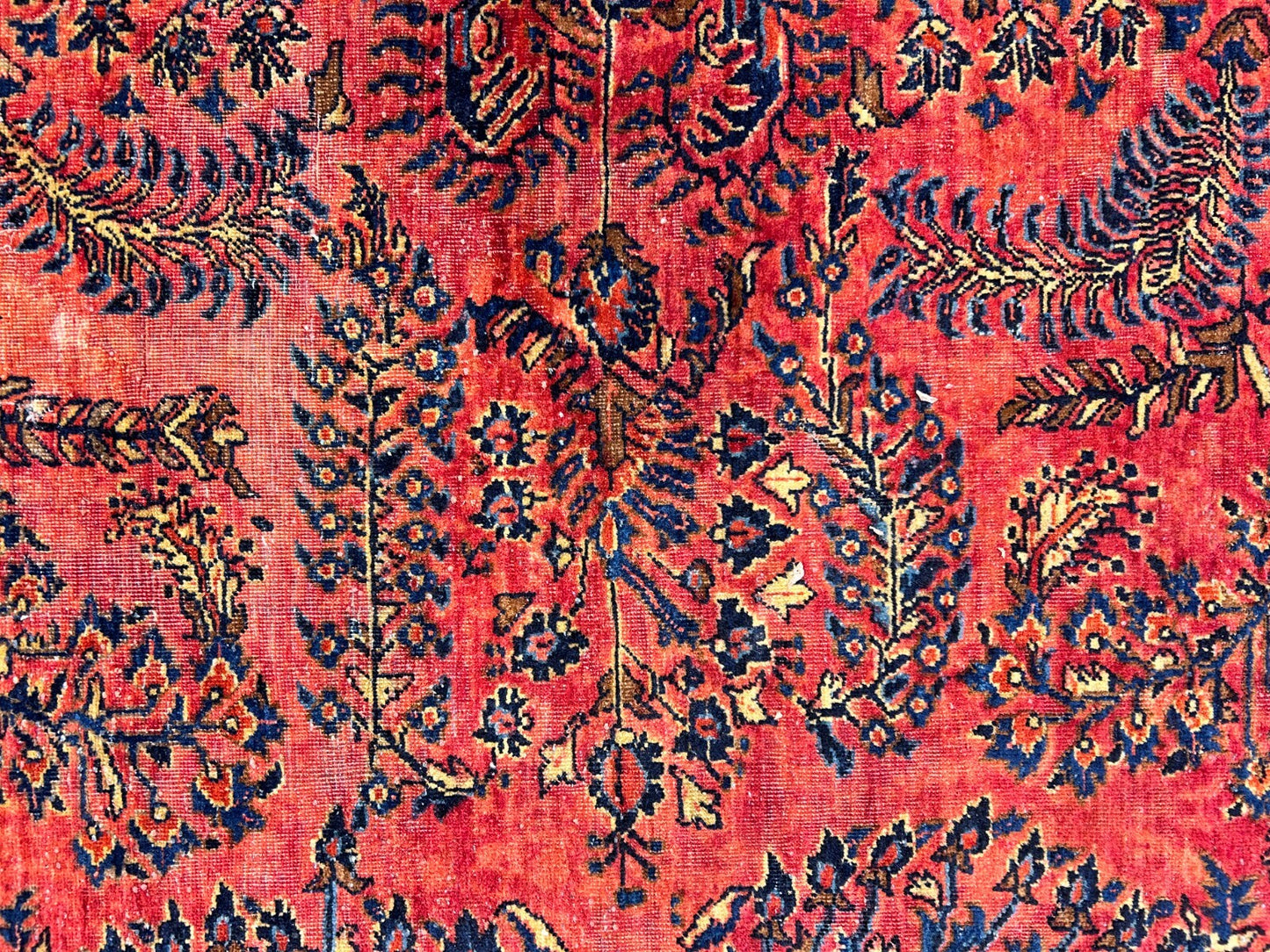 9'2"x11'4" Antique Fine Lamb Wool Sarouke Mohajeran Rug Hand-knotted Carpet