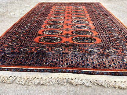 2'8"x3'11" Hand-Knotted 100% Wool Pile Bokhara Rug