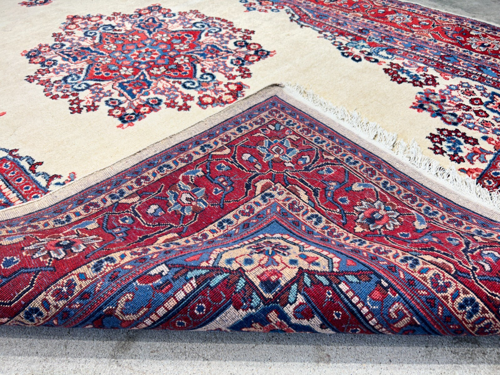 6'2"x9' Hand-Knotted 100% Wool Pile Sarouke Carpet - Area Rug
