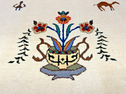 6'4"x9'9" Hand-Knotted 100% Wool Pile Gabeh Carpet - Area Rug