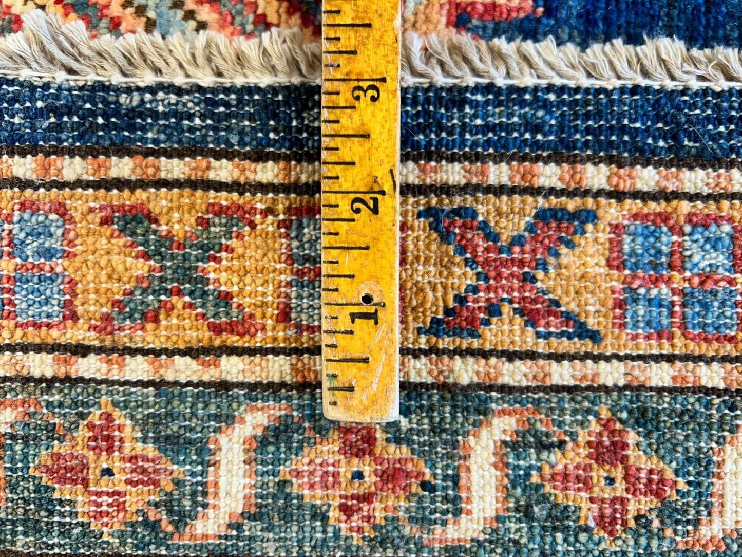 8'9"x11'11" Hand-Knotted 100% Wool Pile Kazak Design Carpet - Area Rug