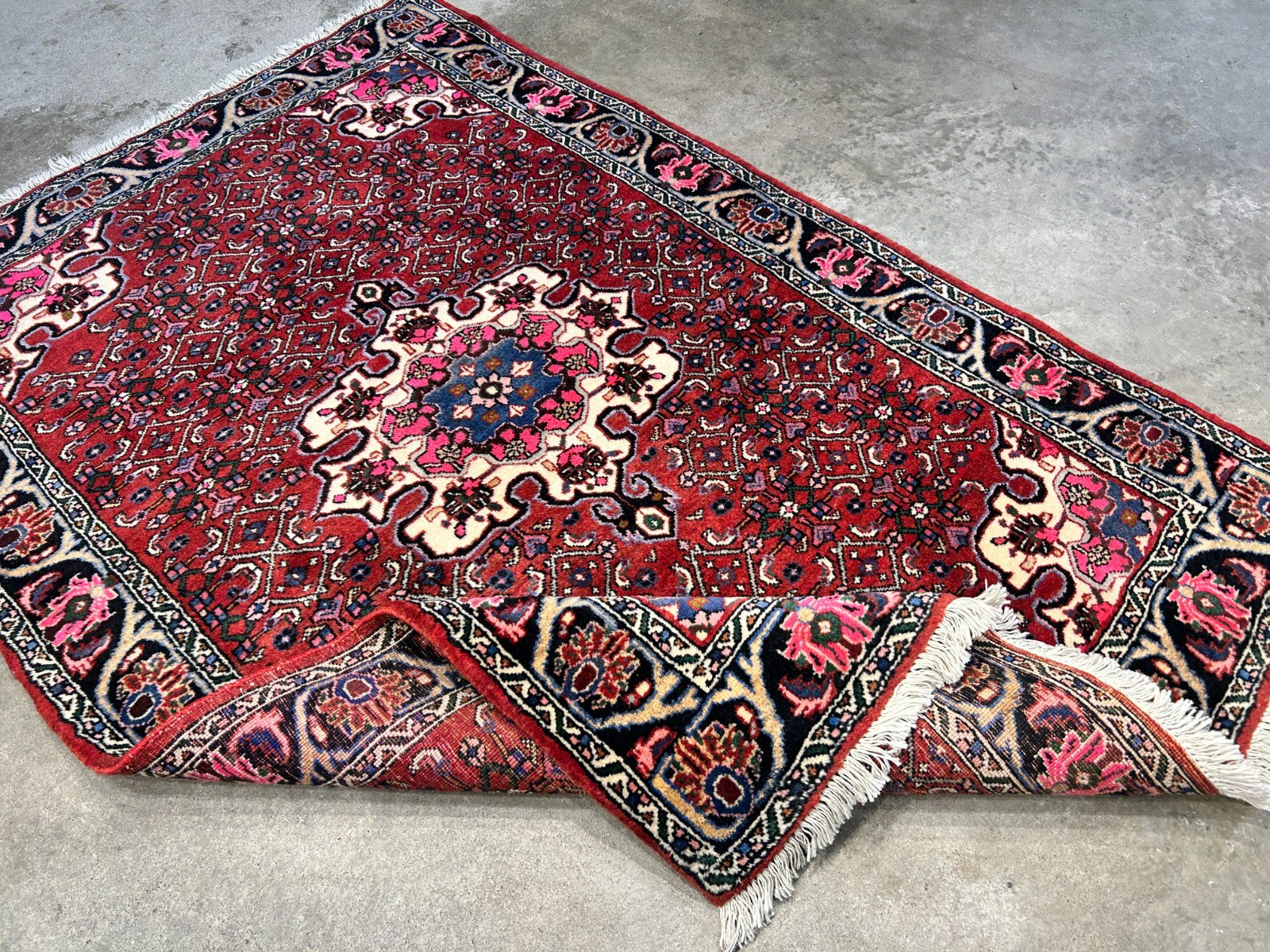 3'7"x5'3" Hand-Knotted 100% Wool Pile Persiane Tribal Bijare Rug