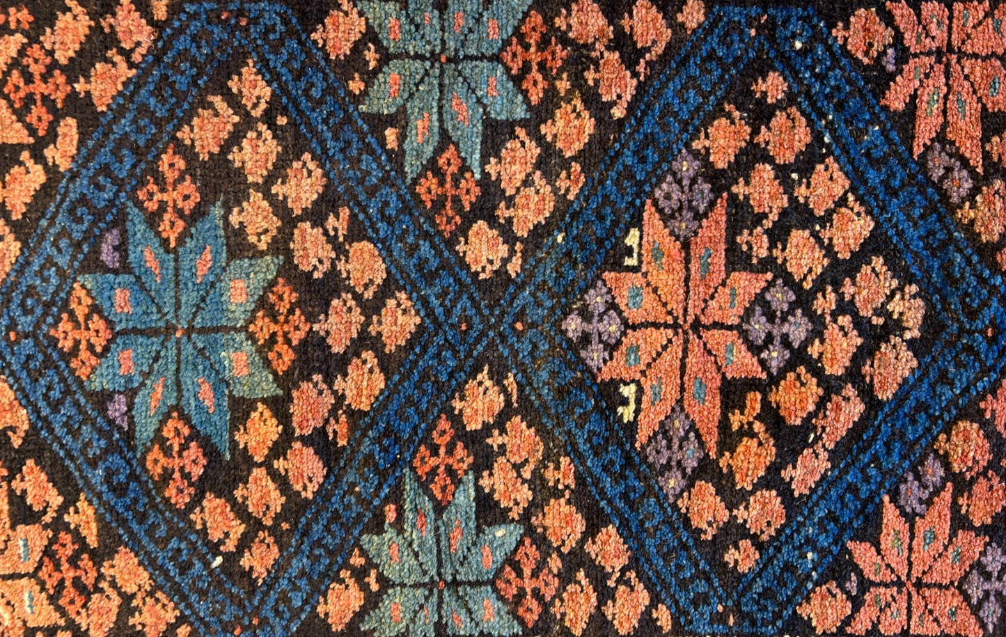 3'4"x6'6" Antique Hand-Knotted 100% Wool Pile Kordish Area Rug - Carpet