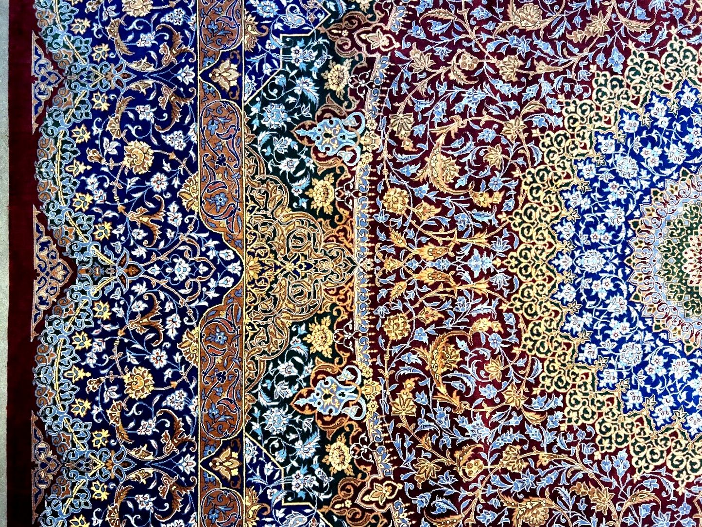 6'6"x10' Exquisite Extra-Fine Hand-Knotted 100% Silk Qume Carpet - Area Rug