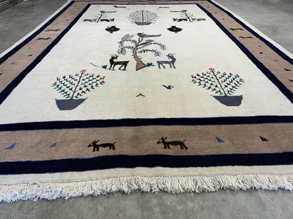 6’5”x9’6” Hand-Knotted 100% Wool Pile Oriental Area Rug - Carpet