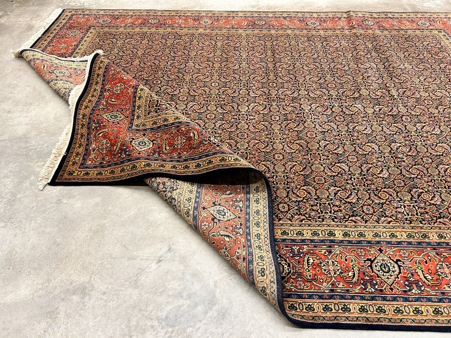 9'x12' Fine Hand-Knotted 100% Wool Pile Herati Design Carpet - Area Rug