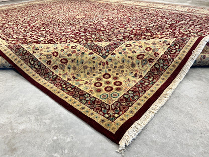 9'x12' Hand-Knotted 100% Lamb Wool Pile Persiane Design Carpet - Area Rug