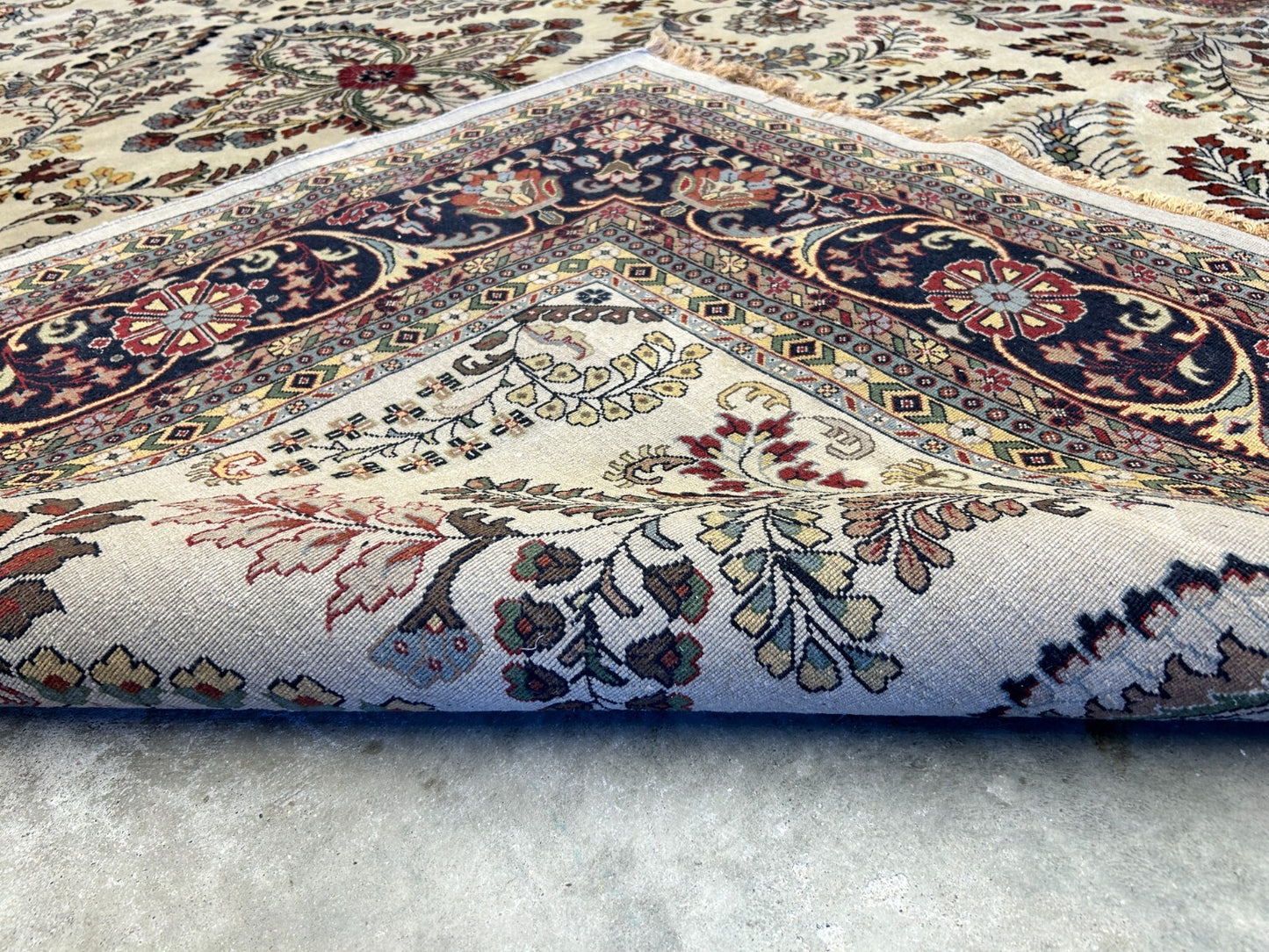 8'8"x11'8" Hand-Knotted 100% Lamb Wool Sarouke Design Carpet - Area Rug