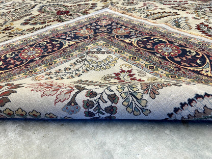 8'8"x11'8" Hand-Knotted 100% Lamb Wool Sarouke Design Carpet - Area Rug