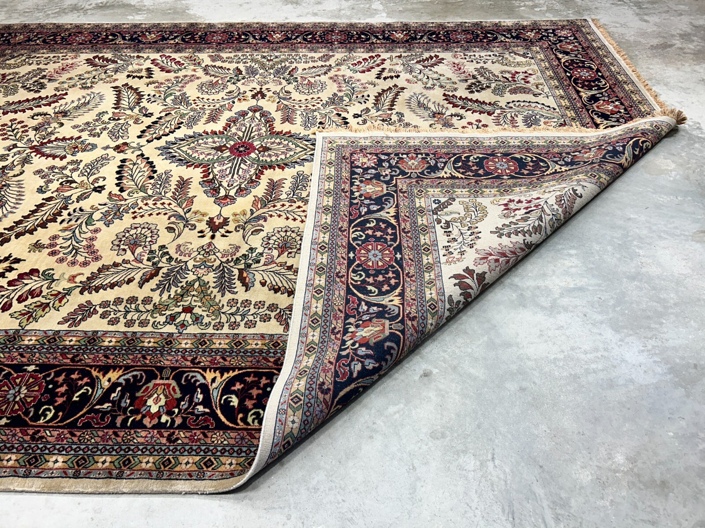 9'x12' Hand-Knotted 100% Lamb Wool Pile Sarouk Carpet - Area Rug