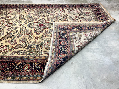 9'x12' Hand-Knotted 100% Lamb Wool Pile Sarouk Carpet - Area Rug