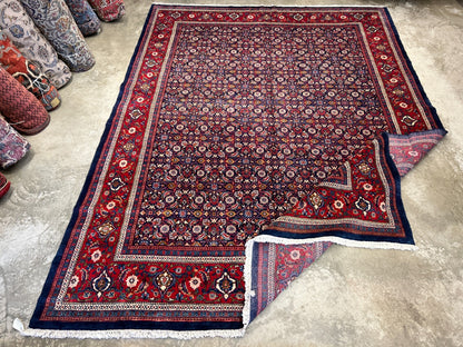 10'5"x14' Hand-Knotted 100% Wool Pile All-over Herati Rug