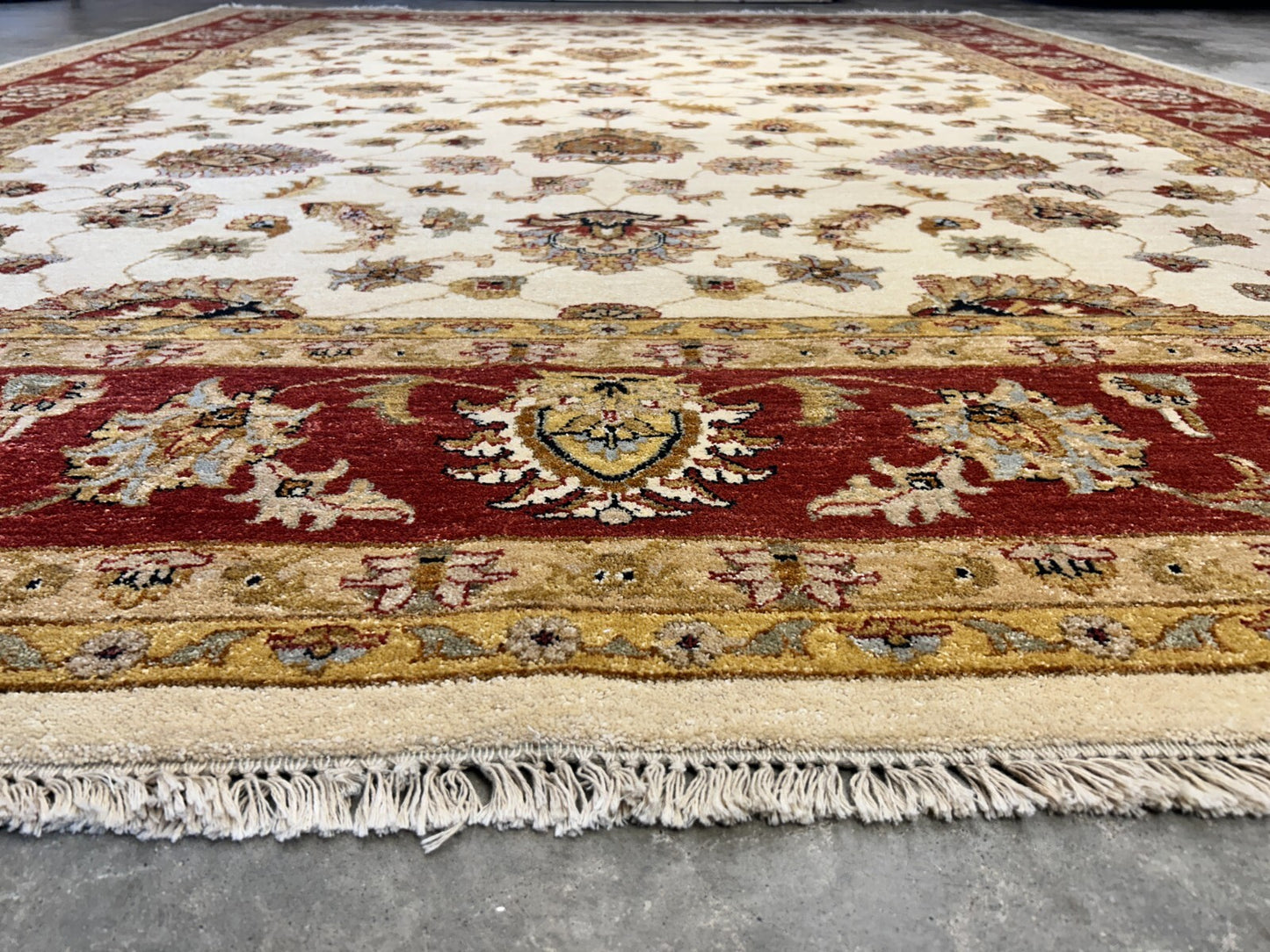 9'x12' Hand-Knotted 100% Wool Pile Kashane Design Carpet - Area Rug