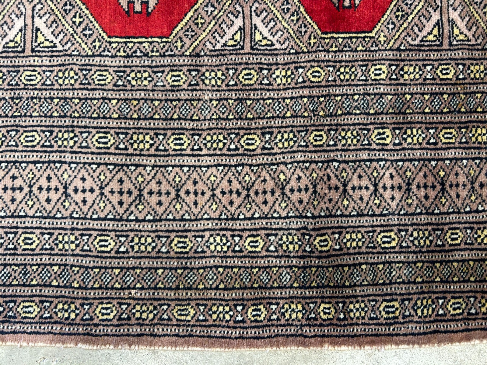 4'2"x6'4" Hand-Knotted 100% Wool Pile Bokhara Area Rug - Carpet