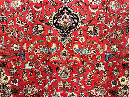 9'11"x12'10" Fine Hand-Knotted Wool & Silk Tabrize Rug