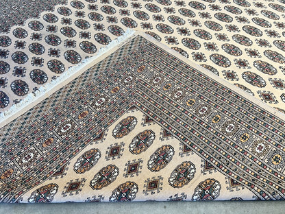 9'3"x12'6" Hand-Knotted 100% Wool Pile Bokhara Rug