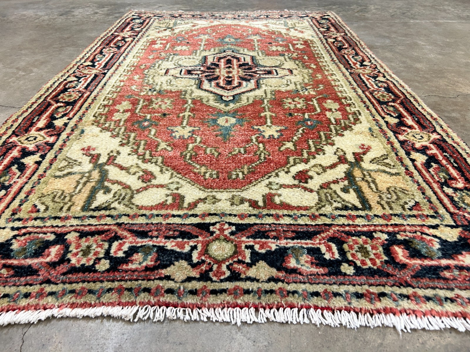 3'x5' Hand-Knotted 100% Wool Pile IndoSerapi Rug