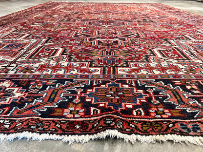7'10"x11'4" Hand-Knotted 100% Wool Pile Herize Rug