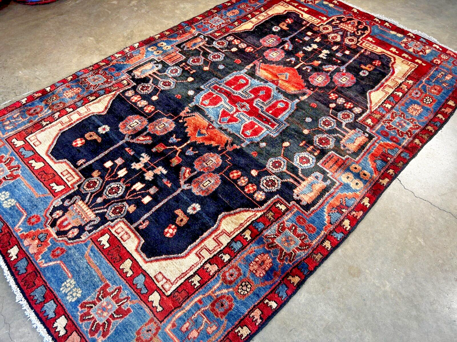 4'0" x 7'8" Hand-Knotted 100% Wool Pile Nahavande Area Rug