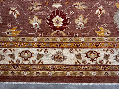 8'6"x11'11" Hand-Knotted 100% Wool Pile Pakistani Area Rug