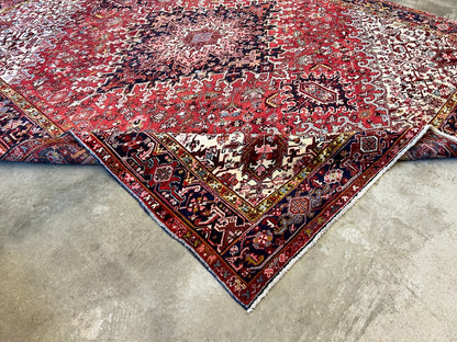 10'x12'4" Hand-Knotted 100% Lamb Wool Herize Carpet - Area Rug