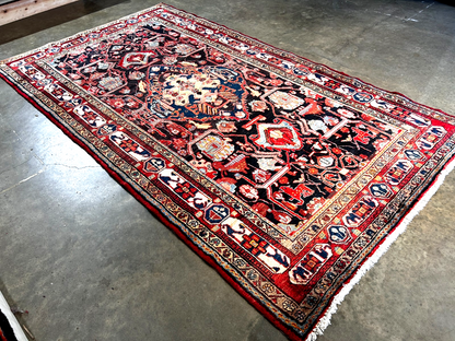 5'2" x 9'2" Hand-Knotted 100% Wool Pile Hamadane Area Rug - Carpet