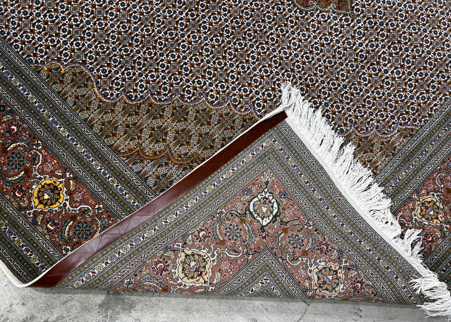 8'4"x11' Hand-Knotted Silk & Wool Tabrize Fish Style  Rug - Carpet