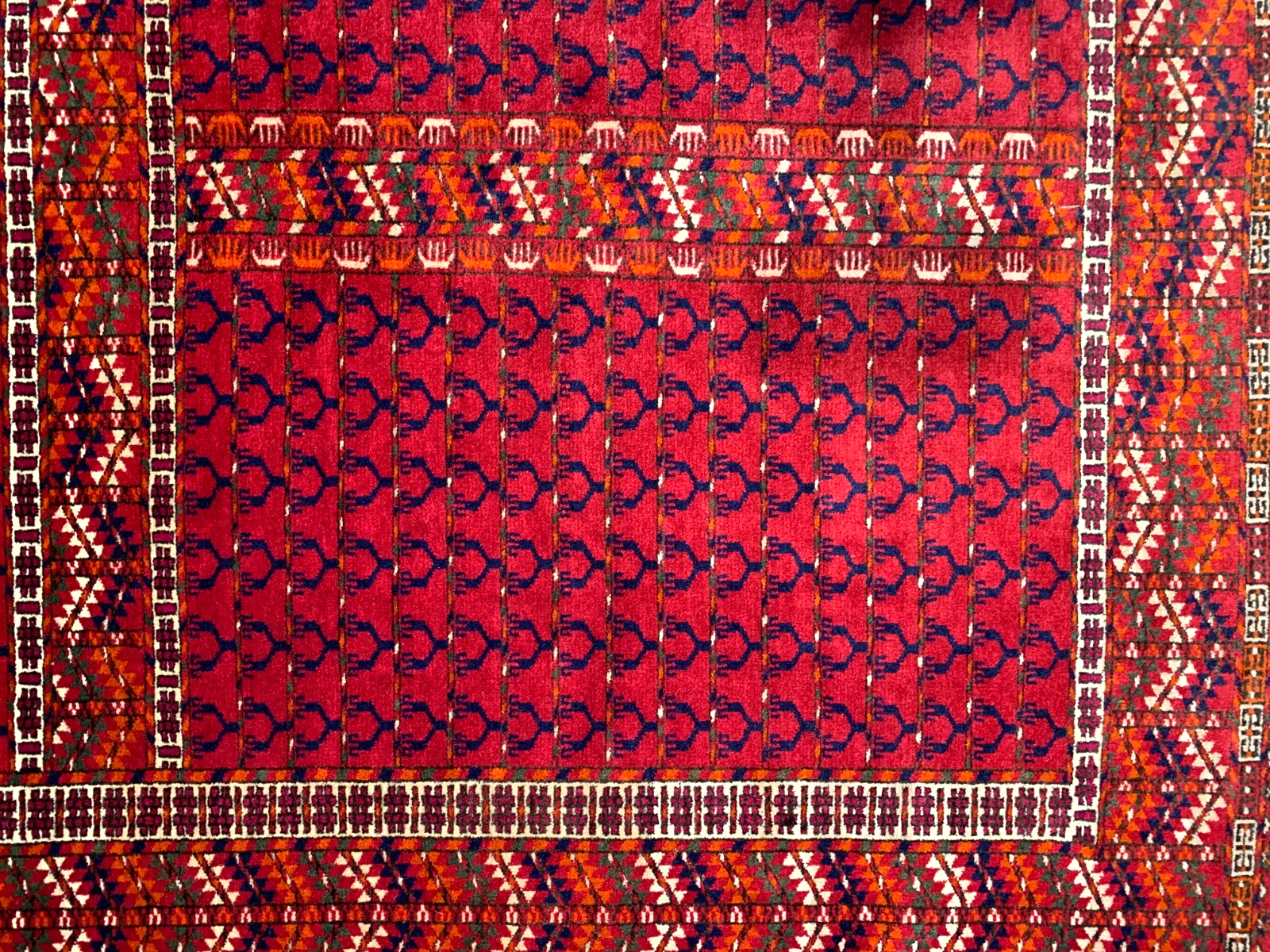 Collector Item - 4'4"x6'4" Antique Fine Baby Lamb Wool Russian Chichi Rug