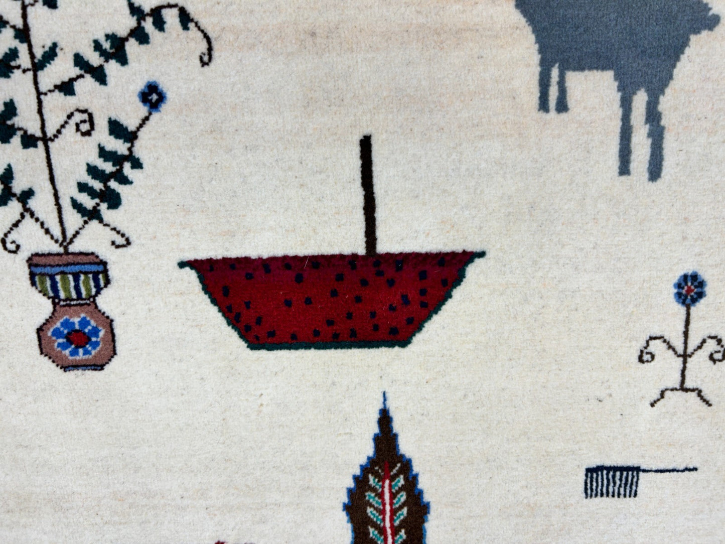 6'6"x9'1" Hand-Knotted 100% Wool Pile Gabeh Carpet - Area Rug