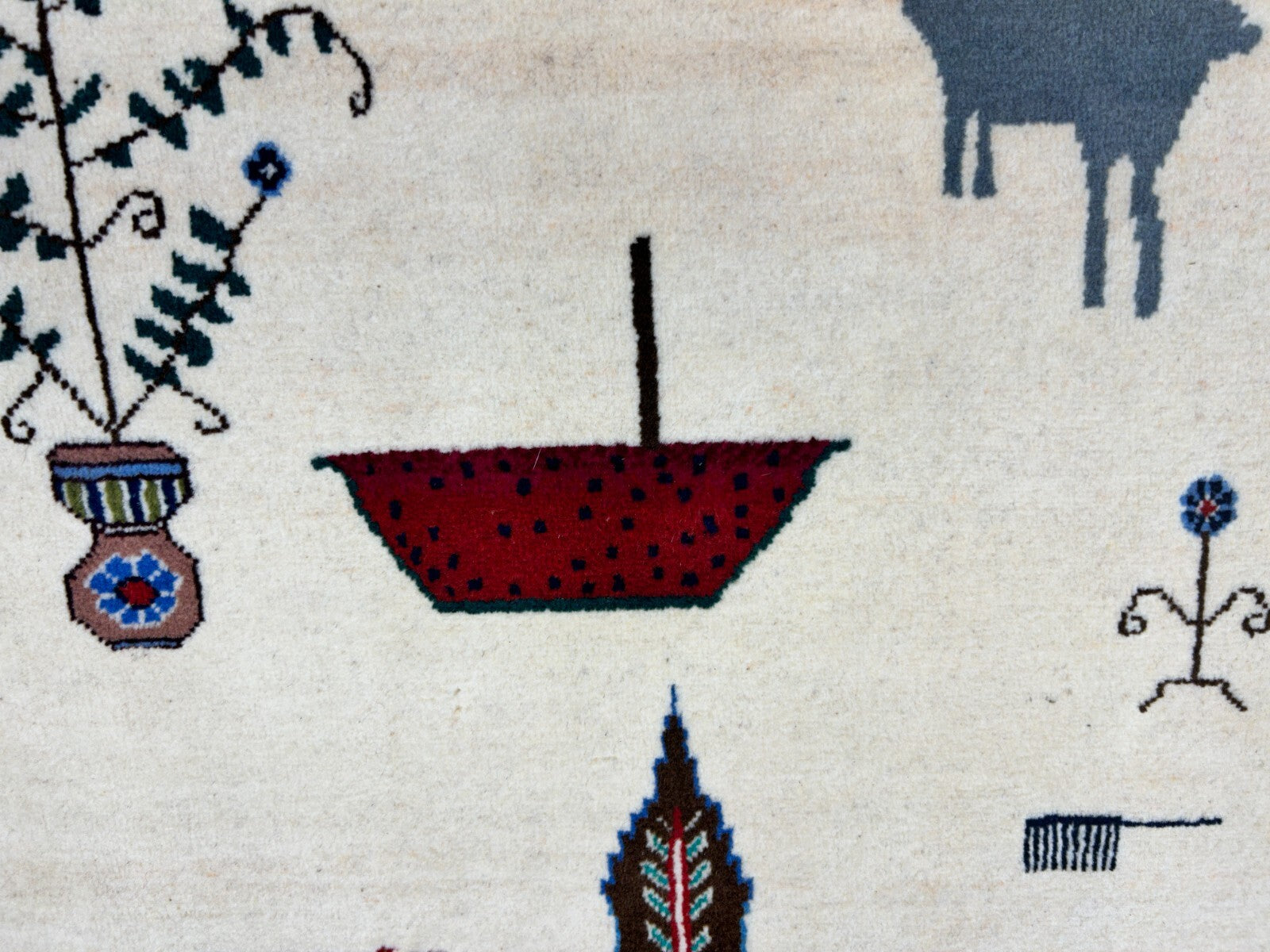 6'6"x9'1" Hand-Knotted 100% Wool Pile Gabeh Carpet - Area Rug