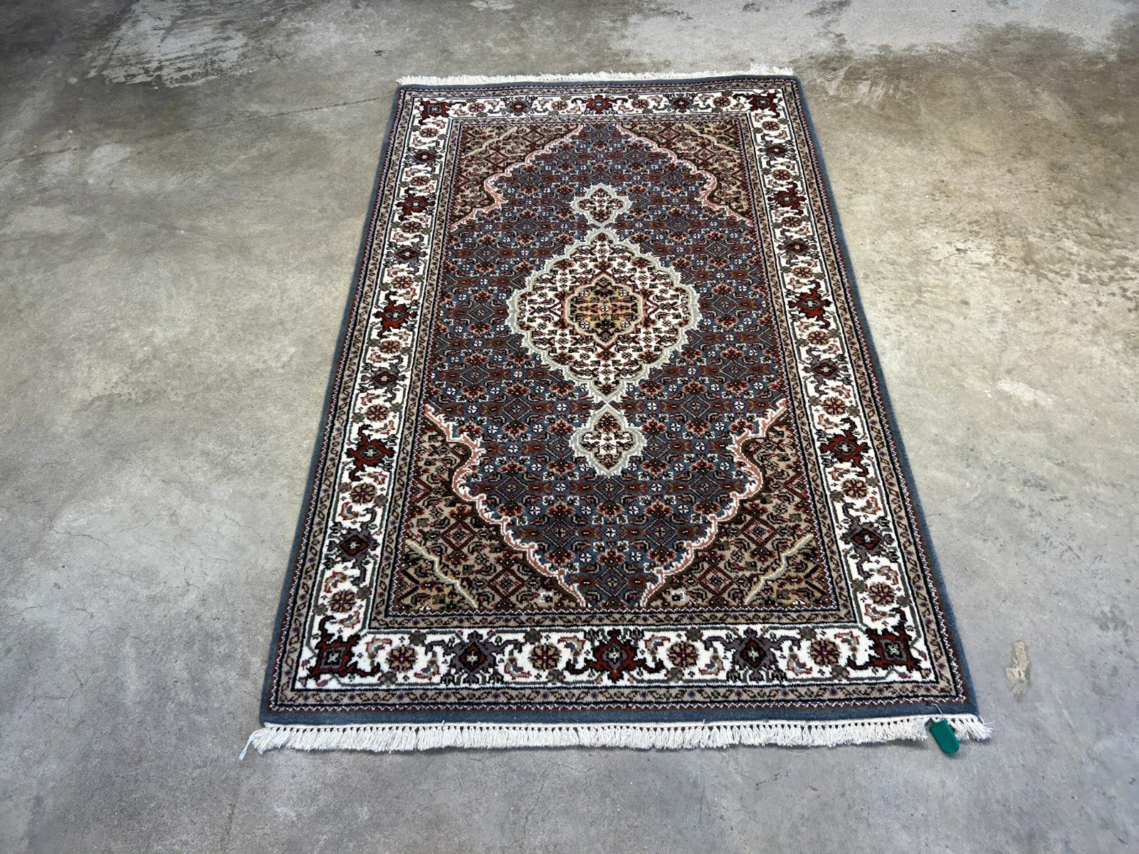 3'1"x4'10" Hand-Knotted Wool & Silk Pile Tabrize Mahi Rug