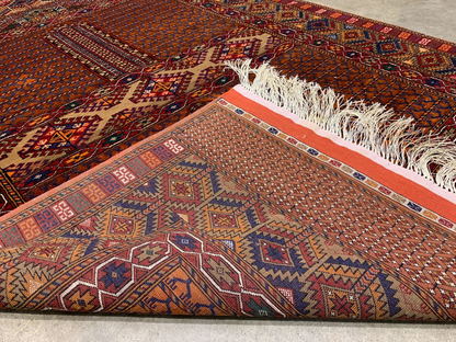 3'10" x 6'0" Extra-Fine Hand-Knotted Wool / Silk  Afghan Hatchli Area Rug - Carp