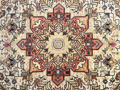 3'4"x4'10'' Hand-Knotted Silk & Wool  Pile Tabrize Area Rug