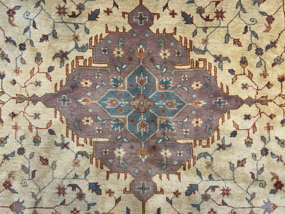 7’10”x9’6” Hand-Knotted 100% Wool Pile Oriental Area Rug - Carpet