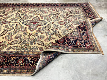 9'x12' Hand-Knotted 100% Lamb Wool Pile Sarouk Carpet - Area Rug