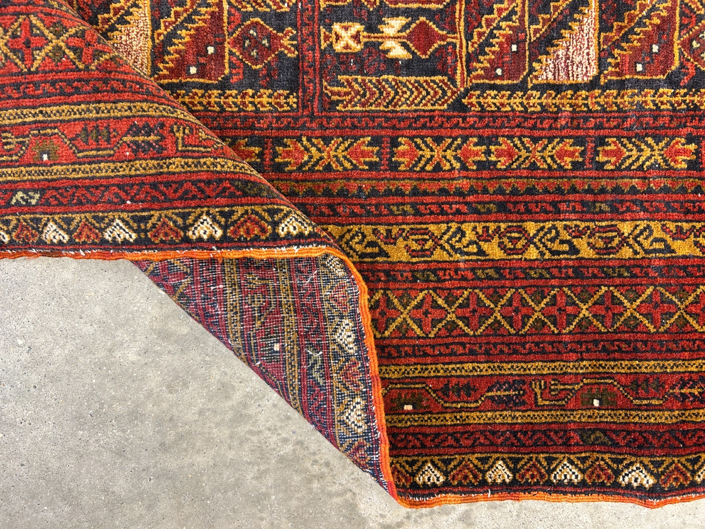 3'10"x6'3" Vintage Hand-Knotted 100% Wool Pile Oriental Area Rug - Carpet