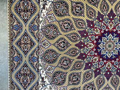 6'6"x10' Extra Fine Hand-Knotted Wool & Silk Isfahane Rug