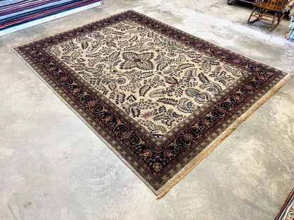 8'8"x11'8" Hand-Knotted 100% Lamb Wool Sarouke Design Carpet - Area Rug