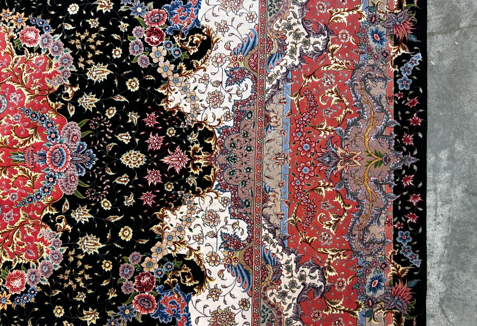 8'2"x11'7'' Hand-Knotted Very Fine Silk & Wool Pile Tabrize Benam Area Rug